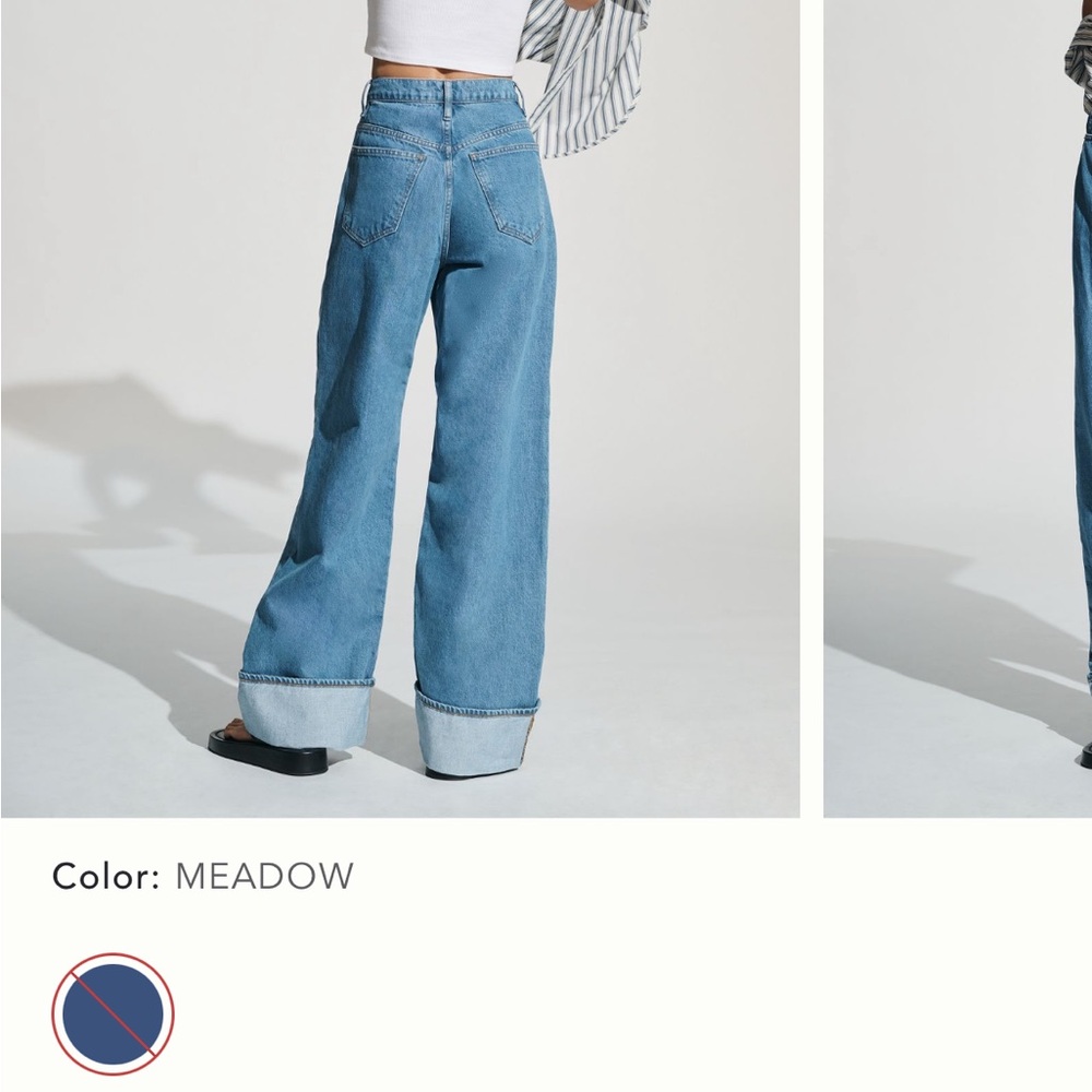Frame Denim Meadow Blue Wide-Leg Jeans